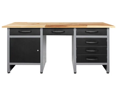 Ondis24 Werkbank Werktisch Montagewerkbank Werkstatt 160 cm 6 Schubladen 1 Tür
