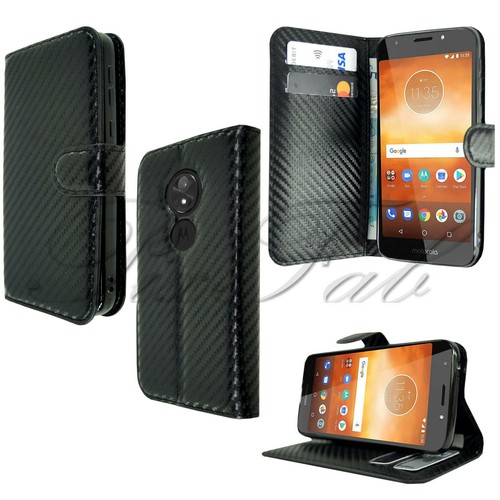 For Motorola Moto E5 Play XT1920 Black Leather Wallet Phone Case + Screen Guard - Zdjęcie 17 z 18