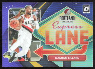 2020-21 5615E DONRUSS OPTIC EXPRESS LANE PURPLE HOLO PRIZM Damian Lillard