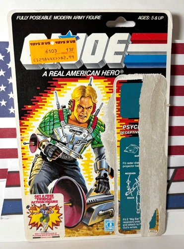 GI Joe Psyche-Out 1987 v1 *FULL CARD BACK* Vintage Original File Card ARAH Cobra