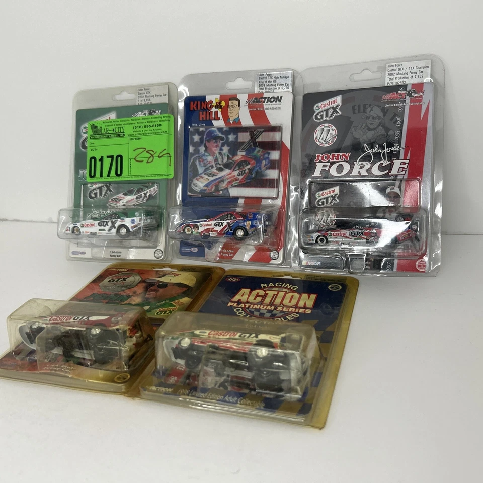 Lote de 5 1:64 John Force Castrol GTX Coleccionables DieCast NHRA DIVERTIDO JUEGO DE COCHES Foto 2 de 3