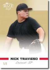 NICK TRAVIESO 2012 Rize Rookie GOLD Blank Back RC 1/1