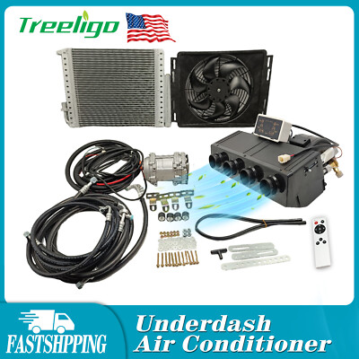 12V Remote Control Underdash Cool Electric Air Conditioner DC Auto Car A/C Kits