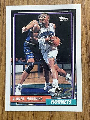 1992-93 TOPPS ROOKIE #393 ALONZO MOURNING HORNETS HALL OF FAME!! LEGEND!!
