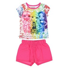 RAINBOW HIGH Pajama Set Girl Size 4 5 6 7 8 10 12 Doll T Shirt Shorts Summer NWT