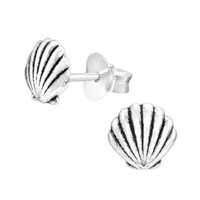 1 Paar Ohrringe Ohrstecker 925Er Sterling Silber Meeresmuschel