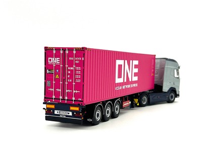 DAF XG+ flex trailer+ONE 40ft container Bernard et Bernard WSI truck models