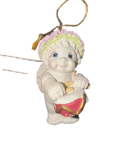 Vintage DREAMSICLE Cherubs Christmas Ornaments Lot of 3 - Picture 6 of 8