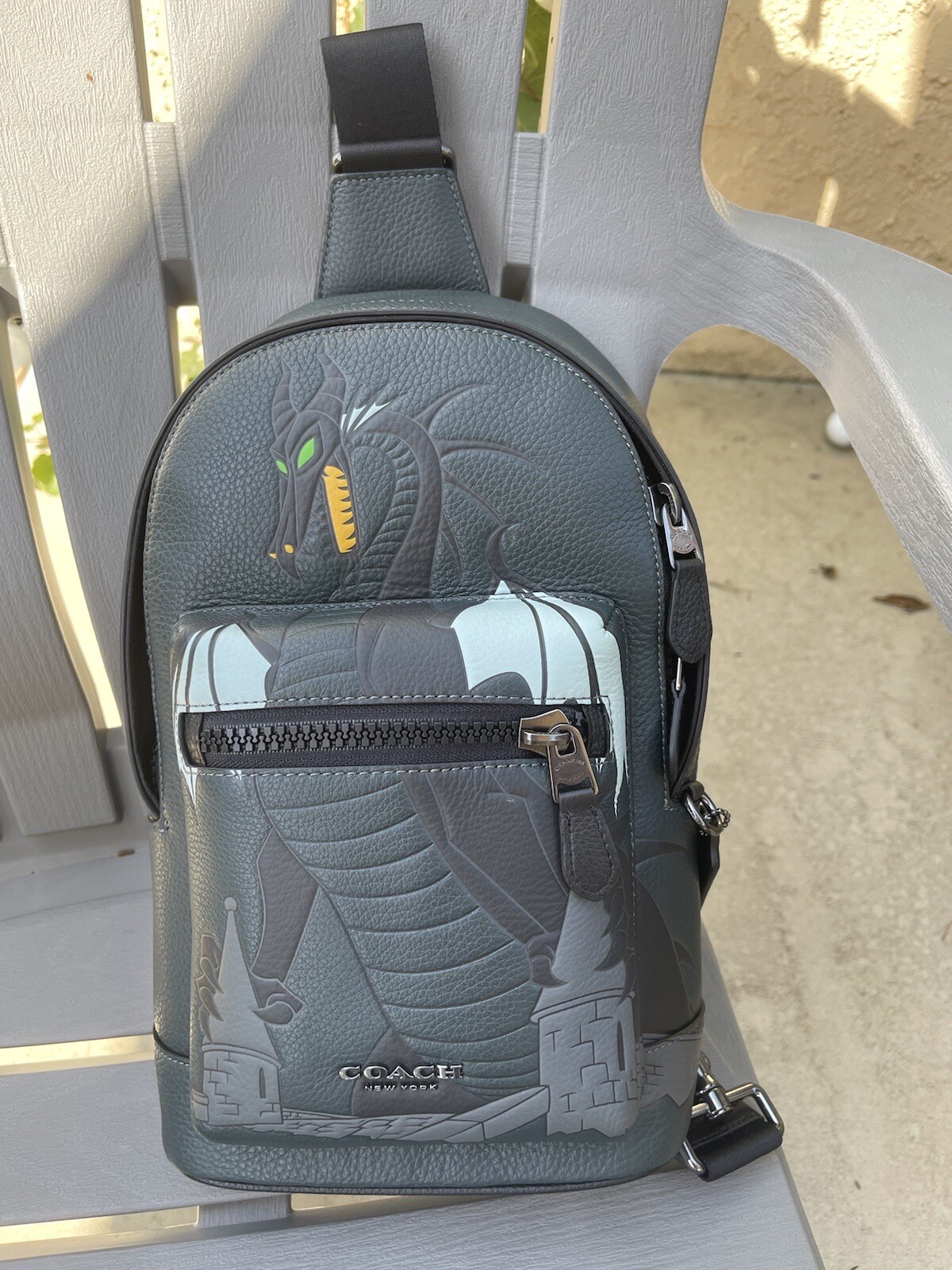 Disney X Coach West Pack Maleficent Dragon Motif Bag Backpack NWT Limited Edit image 5
