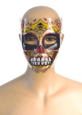 Day of the Dead Royalty Sugar Skull Halloween Plastic Face Mask, For Adult, T...