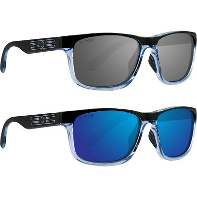Epoch Delta Sunglasses Crystal Blue Black Polarized Smoke Lens Blue Mirror Lens