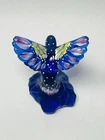 Fenton Hand Painted Signed Cobalt Blue Glass Hummingbird Bird Figurine Powell