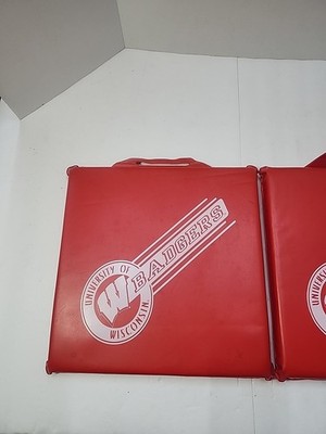 2 Vintage Wisconsin Badger Seat Cushions Bleacher Pads