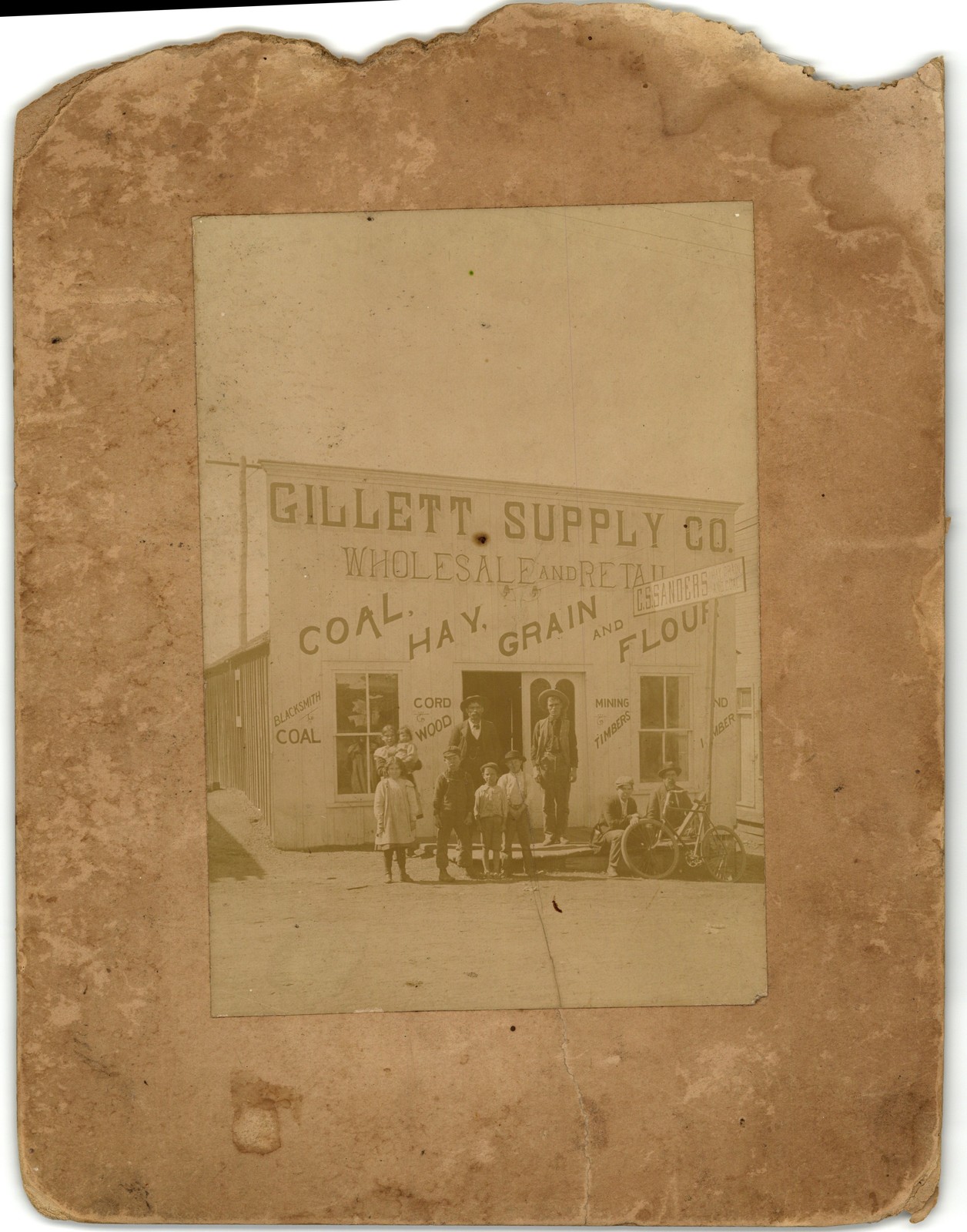Mounted Board Photo Gillett Supply Co. Coal Hay Grain Gillett Supply Store