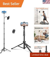 Travel-Friendly 86" Tripod with Flexible Gooseneck  Smartphone Compatibility