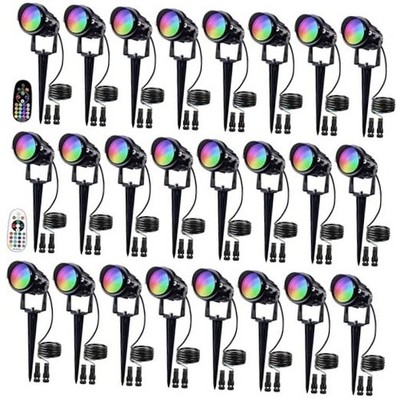  Halloween RGBW Low Voltage Landscape Lights 12W LED Color Changing 24 Pack
