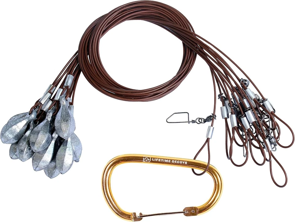 Durable 12-Piece 48" Texas Rig Decoy Weights with Heavy-Duty Carabiner - Image 3 of 4