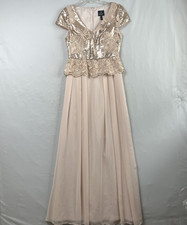 Adrianna Papell Dress size 4 Blush Sequin Embroidered Mother Of The Bride Gown