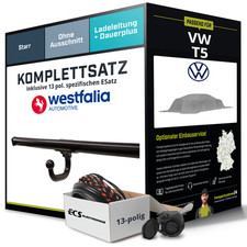 Für VW T5 Kasten,Bus Anhängerkupplung starr +eSatz 13pol 09.2009-08.2015 NEU ABE