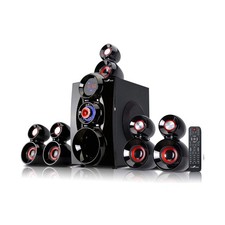 beFree Sound 5.1 Channel Bluetooth Surround Sound Speaker System/Remote - Red