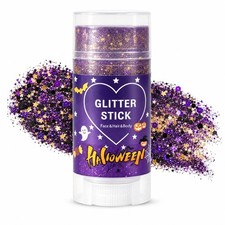 Halloween Glitter Stick for Women Black Orange Purple Sequin Face Hair Body...
