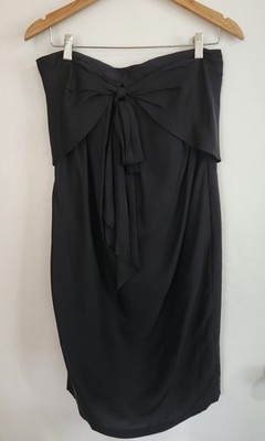 Max Mara Strapless Silk Dress Black Size 10 US 44 IT