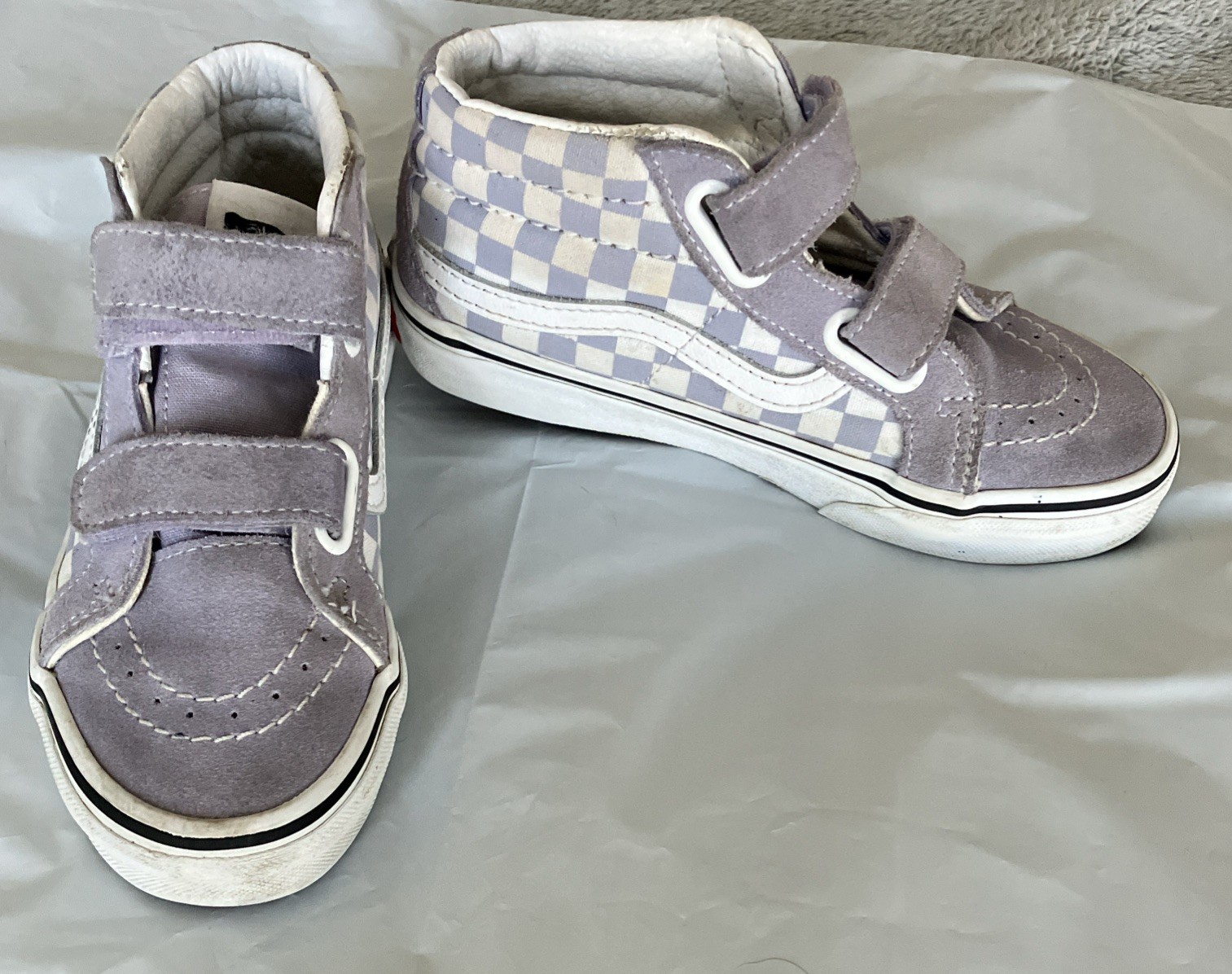 VANS Sk8-Mid Kids Hi Top Shoes, Size 1 Gray Suede Adjustable