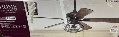 Home Decorators Collection Ellard 52 in. LED Matte Black Ceiling Fan New (OPEN)