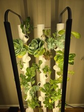 Indoor Vertical Hydroponic Tower Garden System w/ Grow Lights, White
