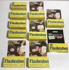 Flash Cubes, GE Lot of 10 boxes, 30 Cubes Total, 120 Flashes, In Box, All Unused