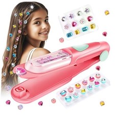 Hair Gem Stamper Kit, Bling Hair Jewels for Girls Toys, Hair Styling Tool Red