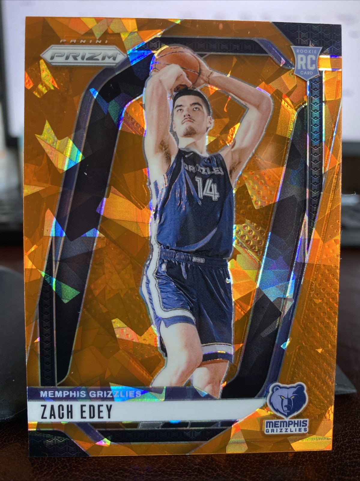 2024-25 Panini Prizm Orange Ice #249 Zach Edey Rookie RC Memphis Grizzlies NBA