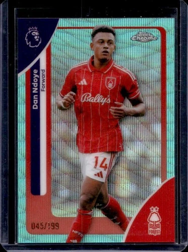 2026 Topps Chrome Premier League Dan Ndoye Aqua Wave Refractor #/199 Nottingham