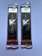 Two brand new Vandoren V12 B flat clarinet reeds, strength 2.5, unopened