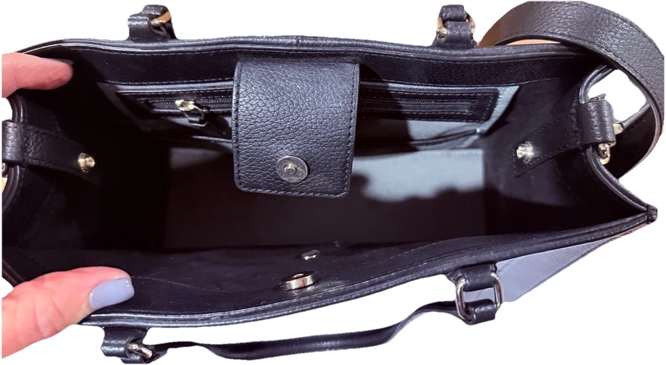 Cole Haan Grand Ambition Medium Black Leather Tote W/Detachable Crossbody Strap - Image 3 of 4