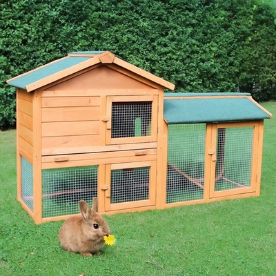 Kaninchenstall Hasenstall Kleintierstall Hasenhaus Klopfer mit Freilauf Zoo-XXL