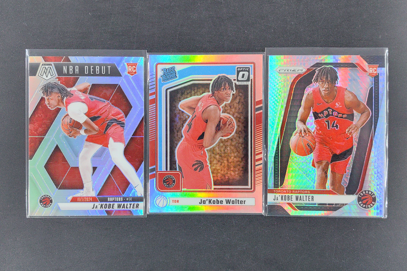 2024-25 Panini Mosaic Ja'Kobe Walter NBA Debut Silver Rookie RC LOT3