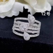 Luxury SONA Diamond Pear-Shaped Large Ring in Silver with Droplet Design.  Brand