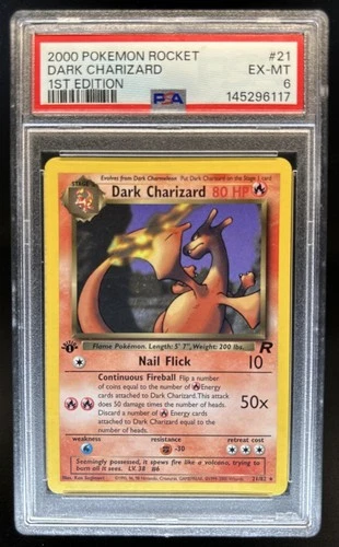 2000 Pokemon Team Rocket First Edition Dark Charizard #21/82 PSA 6