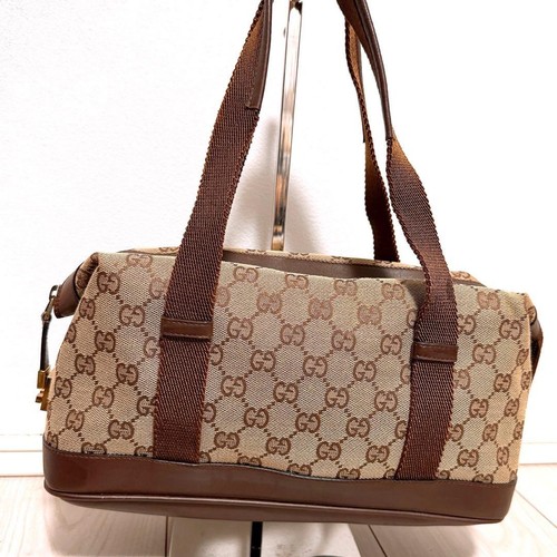 GUCCI GG Canvas Handbag Beige 15x12x4 in Good Condition