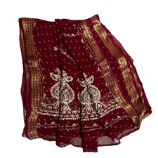 Indian Vintage Red Saree Bridal Dress Women Wrap Used Sari Crafted Ethnic Fabric