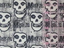 Custom 100% Cotton Woven Fabric Misfits Rock Band by the 1/4 Yard 9x56 V2