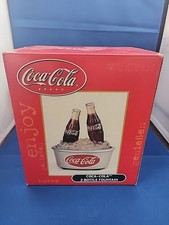 Coca Cola Bubbling Fountain Lights Up 2 Bottles Ice Cooler W/Box Untested New