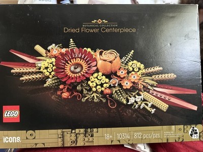 LEGO Dried Flower Centerpiece 10314 Building Kit OPEN BOX PARTIALLY BUILT