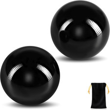 2Pcs Baoding Balls, Boading Balls for Hand Therapy, Black, 1.57 inch