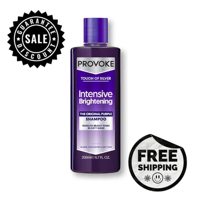 PROVOKE Touch Of Silver Brightening Purple Shampoo 200 ml, Neutralises Yellow an