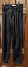 Old Navy High Rise OG Loose Faux Leather Pants Womens Size 4 tall Black