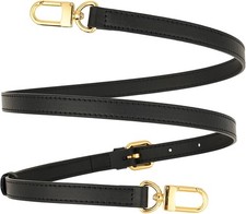 Vachetta Leather Adjustable Crossbody Strap Black-width:0.59 Inches 1.5cm 