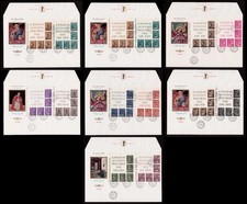 VATICAN 1966 Stamps # 423-432 Blocks of 5 • GOLDEN SERIES • Complete Sets FDCs