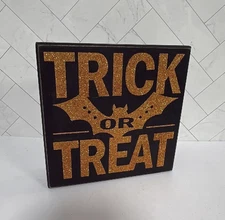 Michaels Celebrate It Halloween Glitter Trick or Treat 6"X6 Decorative Block